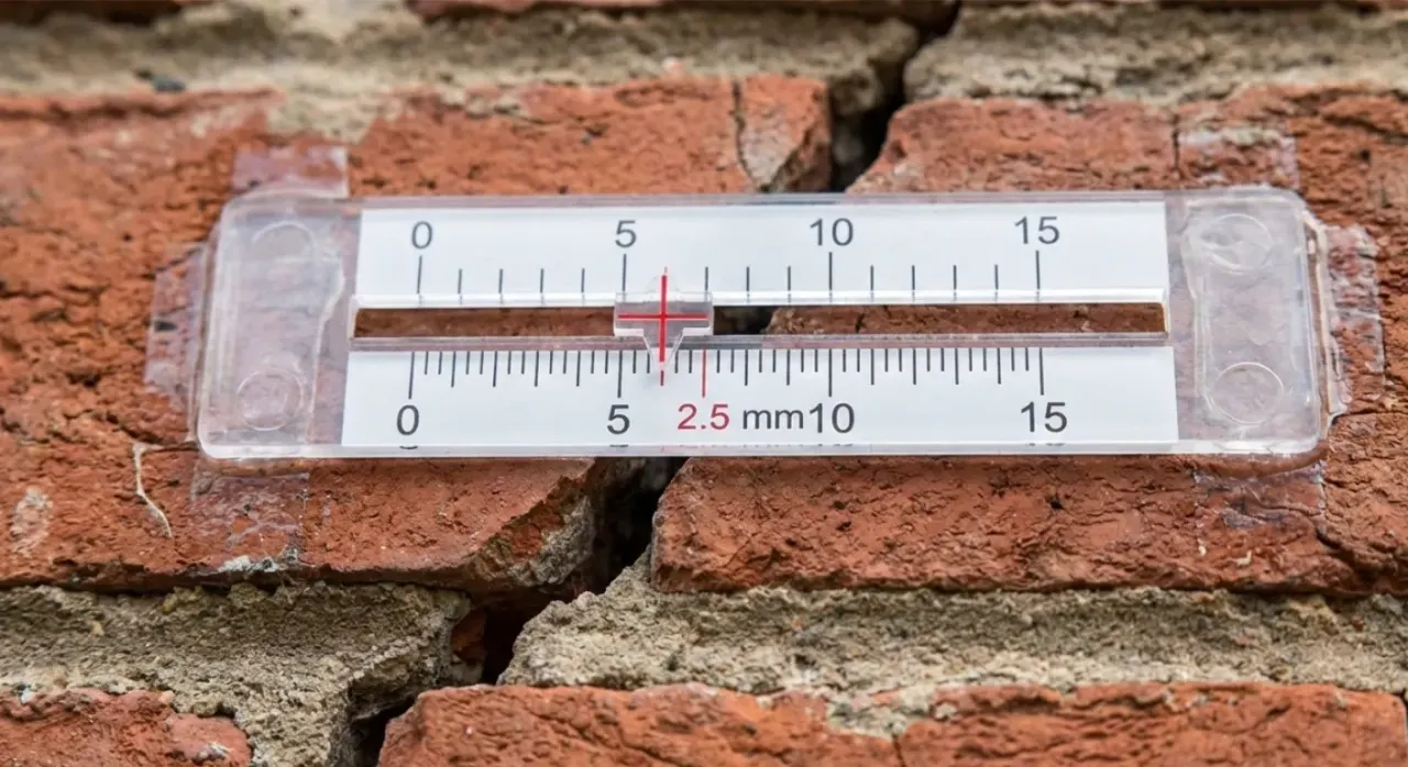 Fissures visibles sur un bâtiment